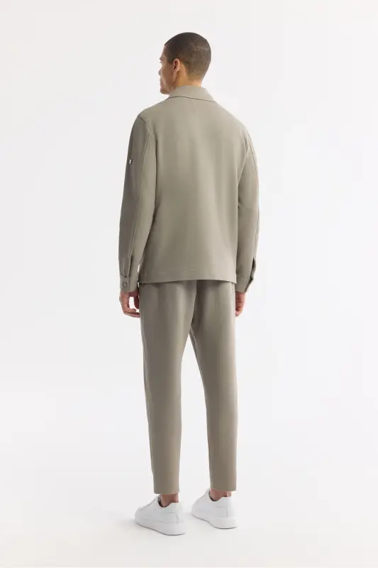 Men Oil Green Comfort Fit Classic Collar Double Pocket - 4
