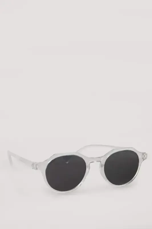 Men Round Sunglasses-White - DEFACTO