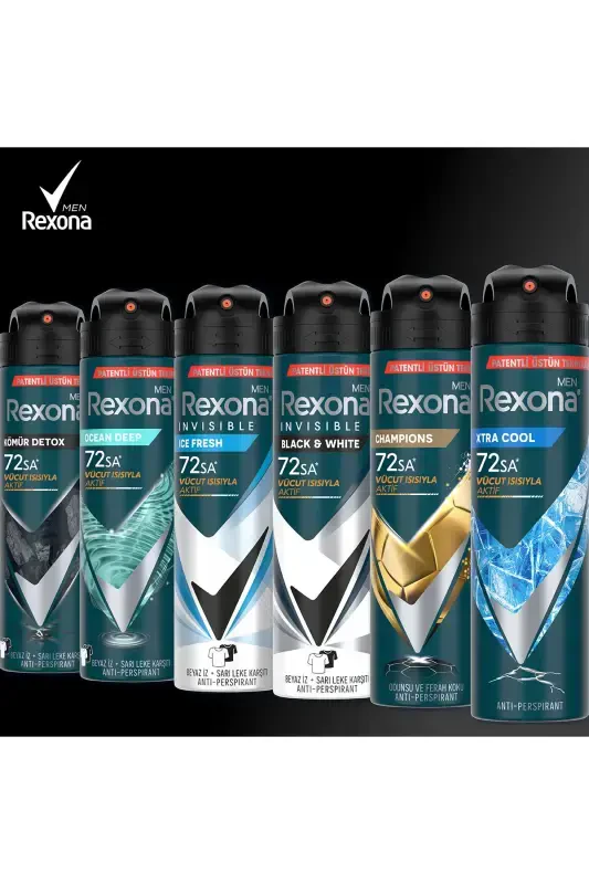 Men Spray Deodorant Invisible Black & White 72 Hours Continuous Superior Protection 150 ml X3 - 8
