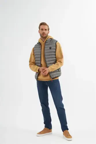 Men Standard Fit Padded Vest Gray-Gray - 3