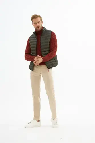 Men Standard Fit Padded Vest Khaki-Khaki - 2
