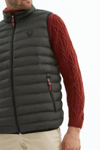 Men Standard Fit Padded Vest Khaki-Khaki - 6