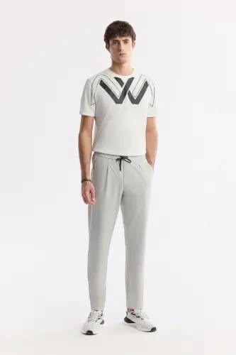 Men Stone Relaxed Fit Elastic Waistband Drawstring Ferm 