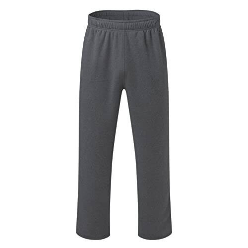 Men Sweatpants Baggy Lounge Open Bottom Big and Tall Joggers with Pockets Comfortable Exercise Cargos Track Pants - 4