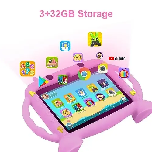 MengDash Kids Tablet, 7 inch Tablet for Kids 2-10, Educational Learning Toddler Tablet Android 11, 3GB RAM+32GB ROM Storage, Google Play YouTube - 4