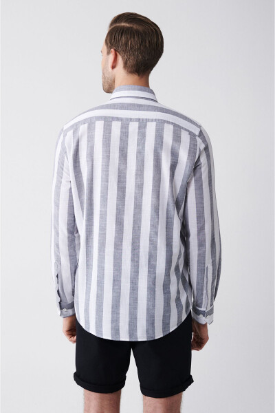 Men's, 100% cotton, button-down collar, striped, relaxed fit, comfort fit shirt. A31y2282 - 9