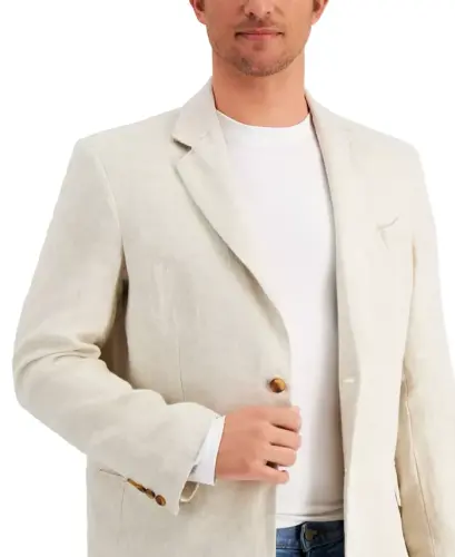 Men's 100% Linen Blazer, Created for Modazone-Natural Kh - 3