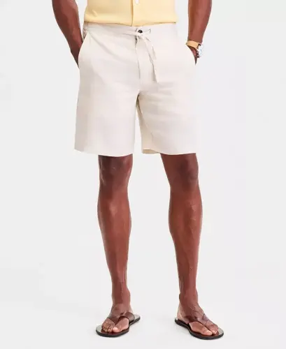Men's 100% Linen Drawstring Shorts, Created for Modazone - Antique Cream - CLUB ROOM (1)