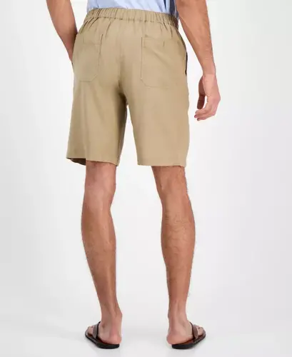 Men's 100% Linen Drawstring Shorts, Created for Modazone - Safari Tan - 4