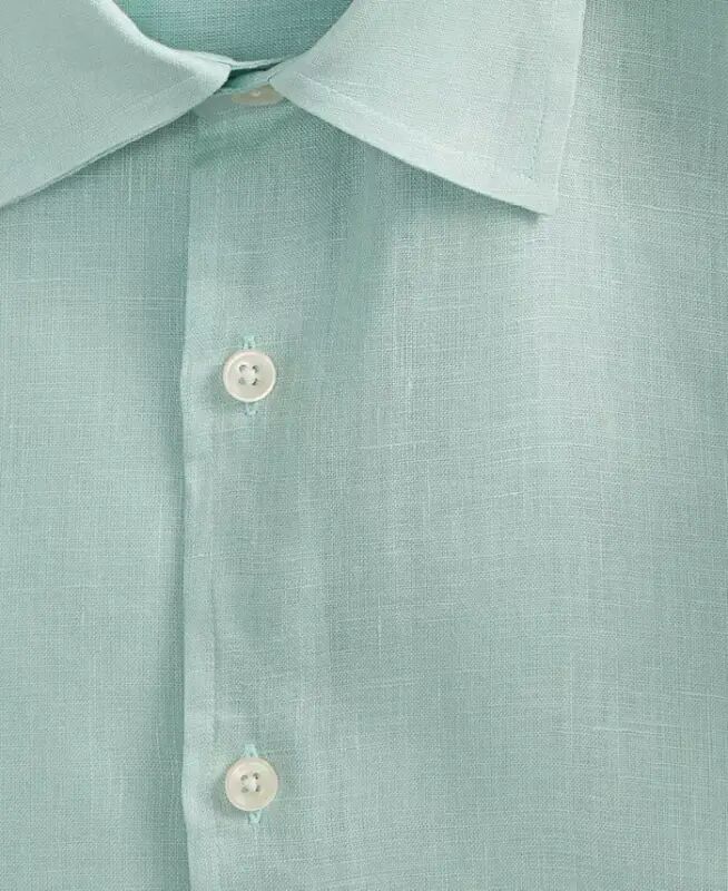 Men's 100% Linen Shirt, Created for Modazone - Beige - 3
