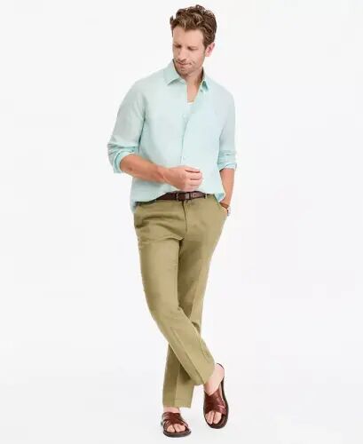Men's 100% Linen Shirt, Created for Modazone - Beige - 5