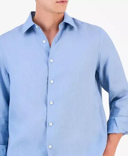 Men's 100% Linen Shirt, Created for Modazone - Blue Fog - Club Room (1)