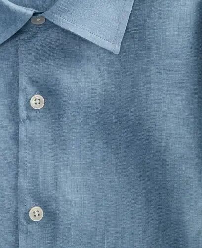 Men's 100% Linen Shirt, Created for Modazone - Blue Fog - 4