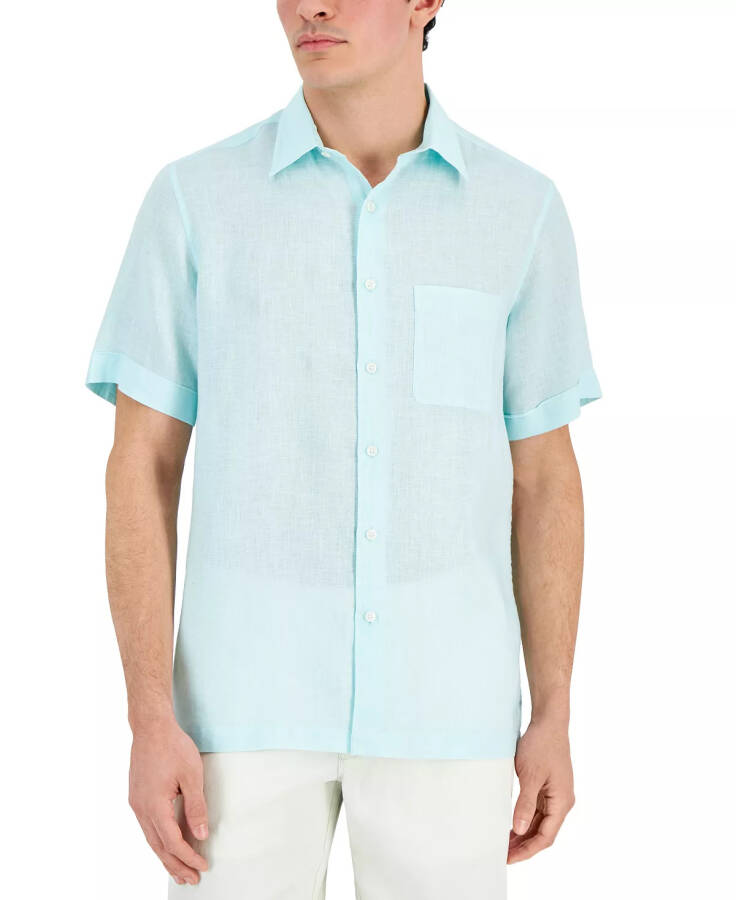 Men's 100% Linen Shirt, Created for Modazone Gentle Lagoon - 1