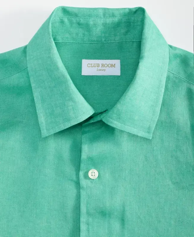 Men's 100% Linen Shirt, Created for Modazone - Jadeite Dream - 4