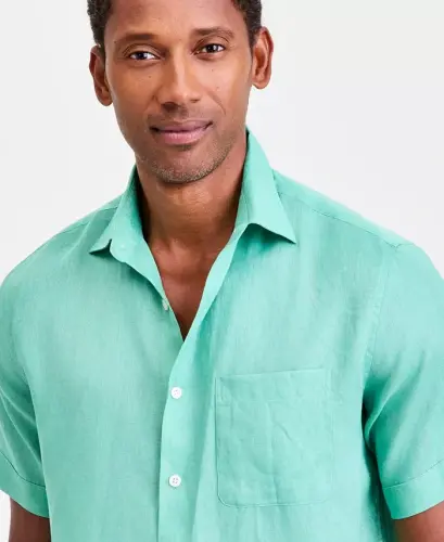 Men's 100% Linen Shirt, Created for Modazone - Jadeite Dream - CLUB ROOM (1)