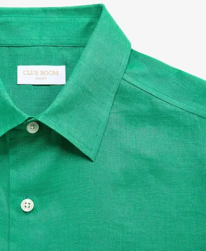 Men's 100% Linen Shirt, Created for Modazone - Kelly Green - 4