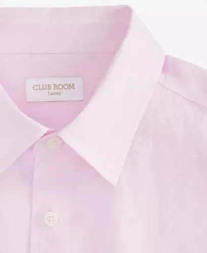 Men's 100% Linen Shirt, Created for Modazone - Light Orchid - 4