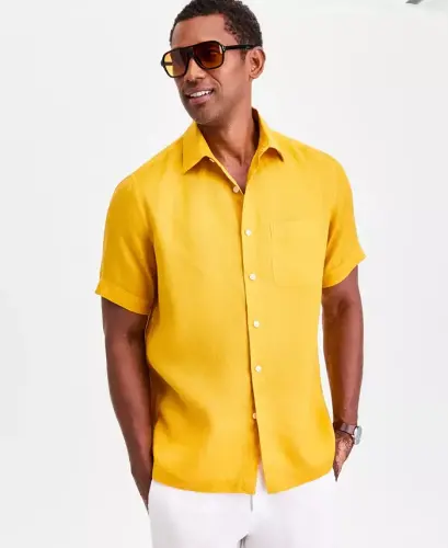 Men's 100% Linen Shirt, Created for Modazone -Modazone Mojito 
