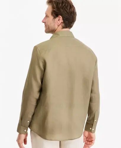 Men's 100% Linen Shirt, Created for Modazone - Olive Tint - Club Room (1)