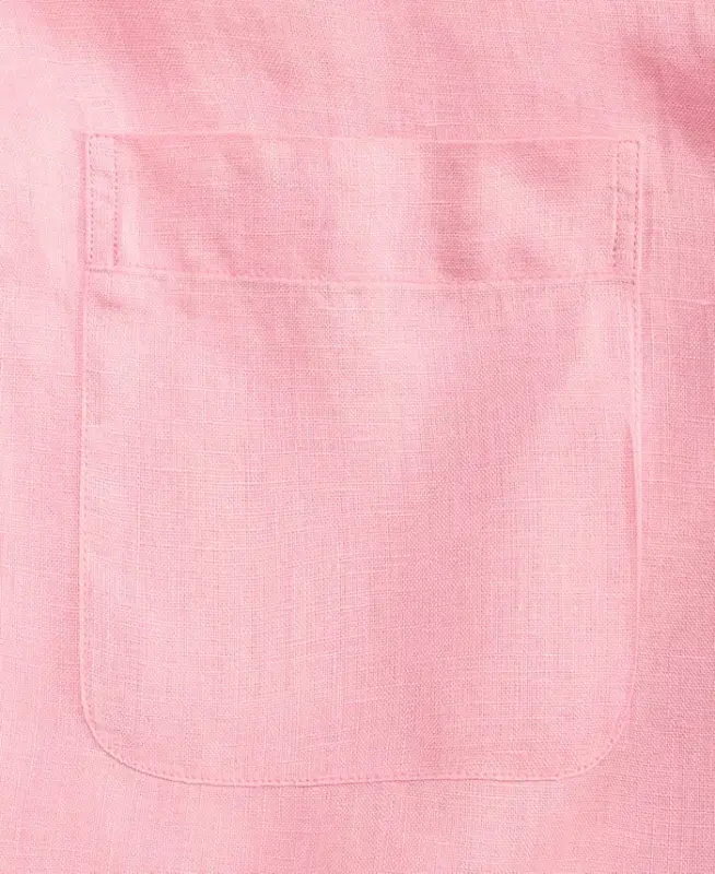 Men's 100% Linen Shirt, Created for Modazone - Pink Hydrangea - 4