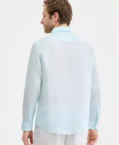 Men's 100% Linen Shirt, Created for Modazone - Saltwater Slide - CLUB ROOM (1)