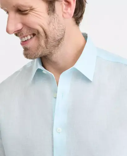 Men's 100% Linen Shirt, Created for Modazone - Saltwater Slide - 4