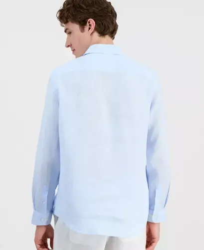 Men's 100% Linen Shirt, Created for Modazone - Spacious Skies - Club Room (1)