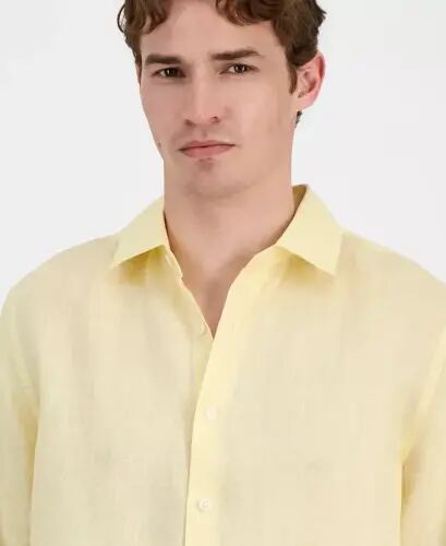 Men's 100% Linen Shirt, Created for Modazone - Sunshine Day 