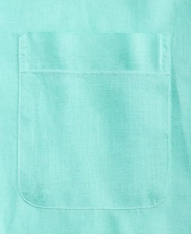 Men's 100% Linen Shirt, Created for Modazone - Tibetan Stone - 5