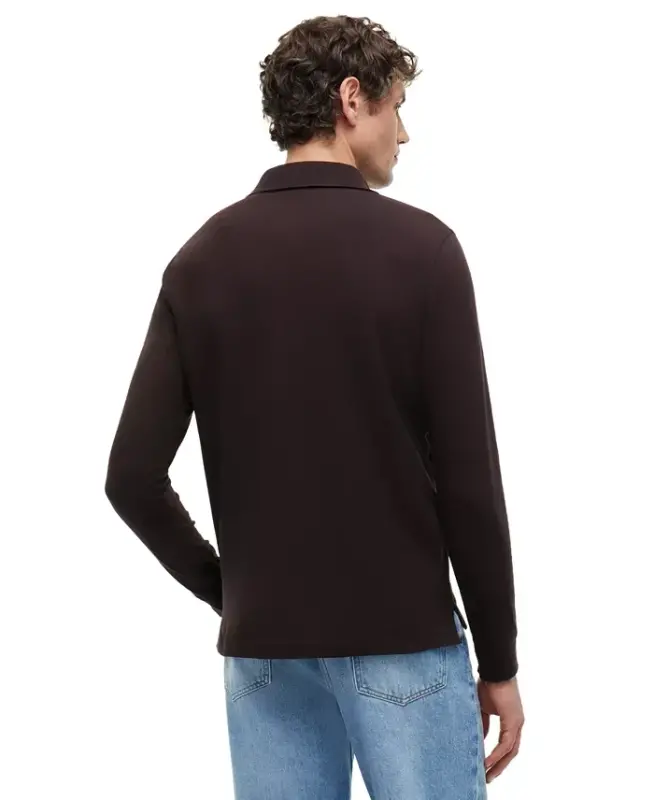 Men's 1985 Regular-Fit Long-Sleeve Polo Shirt - Chocolate - 4
