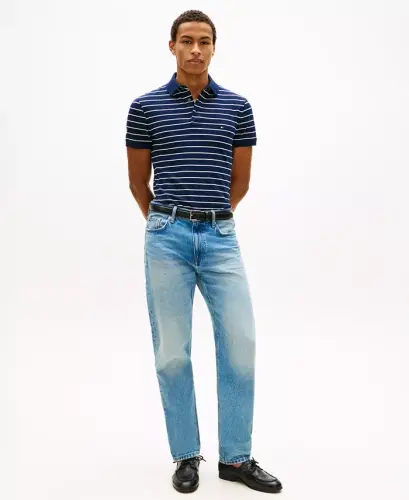 Men's 1985 Slim-Fit Polo Shirt - Carbon Navy / Ivory Petal - TOMMY HILFIGER (1)