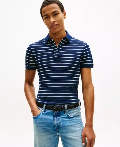 Men's Iconic 1985 Slim-Fit Polo Shirt - Carbon Navy / Ivory Petal 