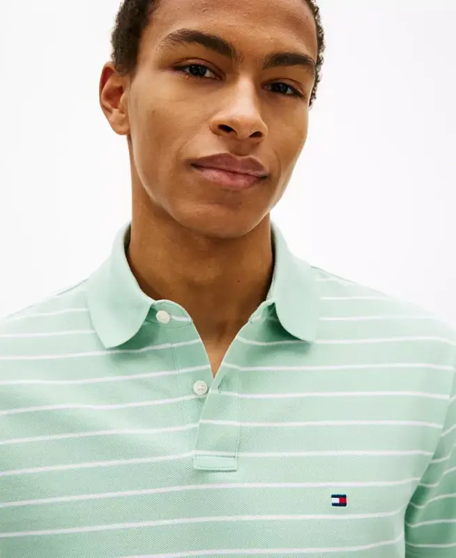 Men's 1985 Slim-Fit Polo Shirt - Crushed Mint / White - 4