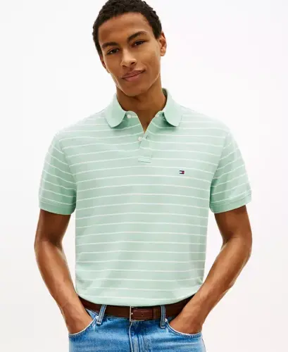Men's Iconic 1985 Slim-Fit Polo Shirt - Crushed Mint / White 