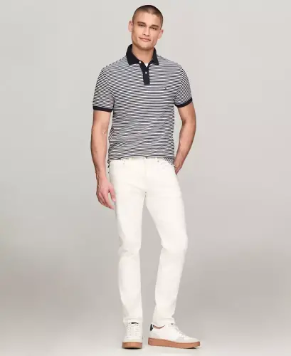 Men's 1985 Slim Fit Polo Shirt-Desert Sky / White - TOMMY HILFIGER (1)