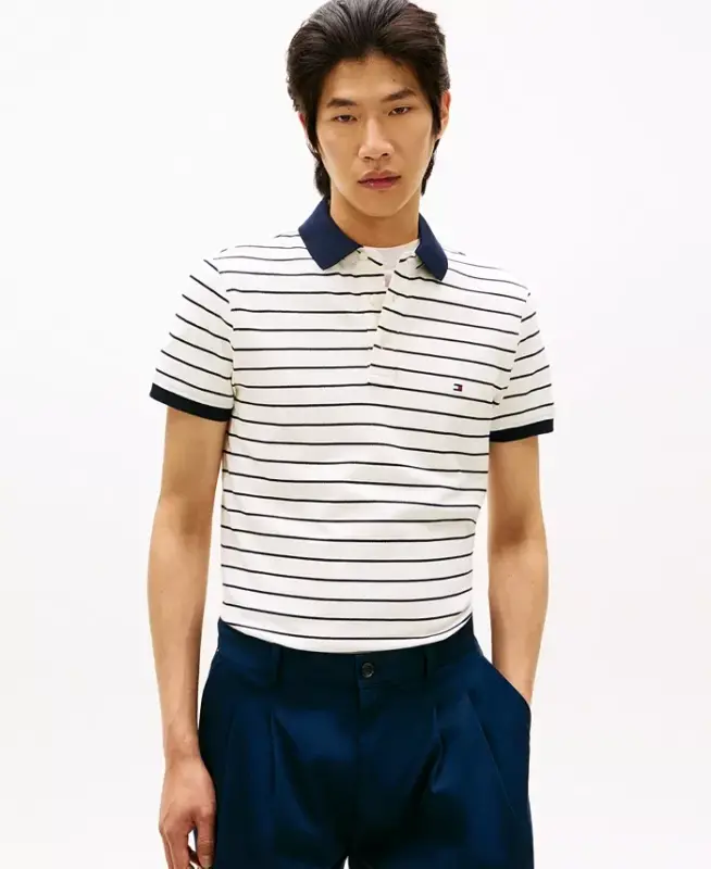 Men's 1985 Slim-Fit Polo Shirt - Ivory Petal / Desert Sky - 1