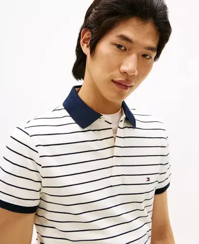 Men's 1985 Slim-Fit Polo Shirt - Ivory Petal / Desert Sky - 3
