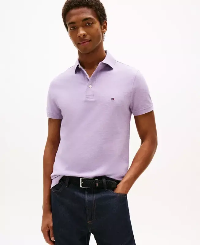 Men's 1985 Slim-Fit Polo Shirt - Lavender Heather - TOMMY HILFIGER