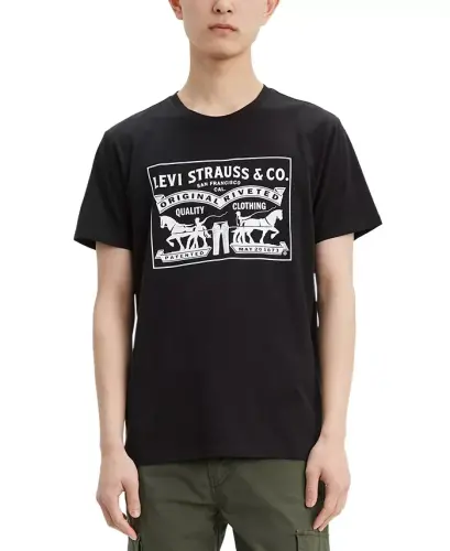 Men's 2-Horse Graphic Regular Fit Crewneck T-shirt 