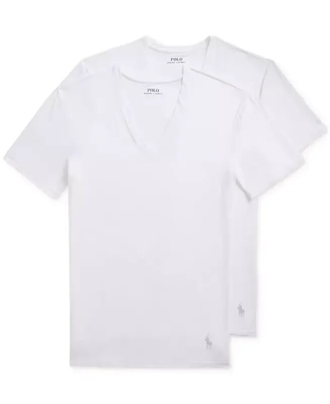 Men's 2-Pack Perfect Flex V-Neck T-Shirts-White - POLO RALPH LAUREN
