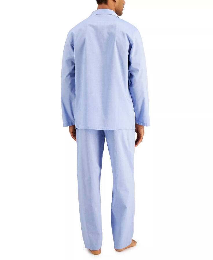 Men's 2-Pc. Solid Oxford Pajama Set, Created for Modazone Blue White - 5