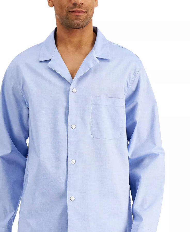 Men's 2-Pc. Solid Oxford Pajama Set, Created for Modazone Blue White - 6