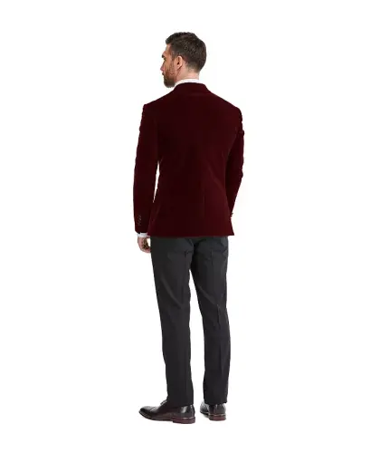 Men's 2-Piece Velvet Birdseye Lapel Slim-Fit Tuxedo - 3