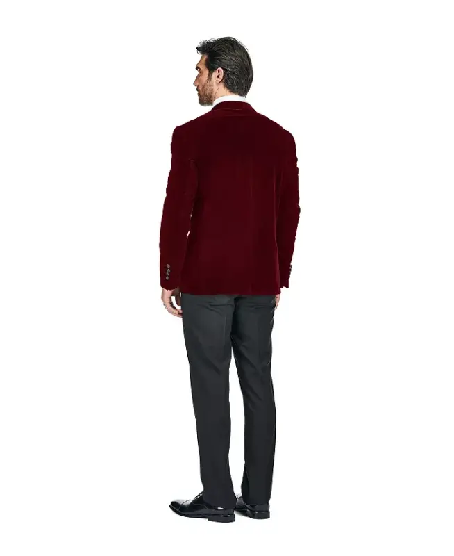 Men's 2-Piece Velvet Birdseye Lapel Slim-Fit Tuxedo - 4