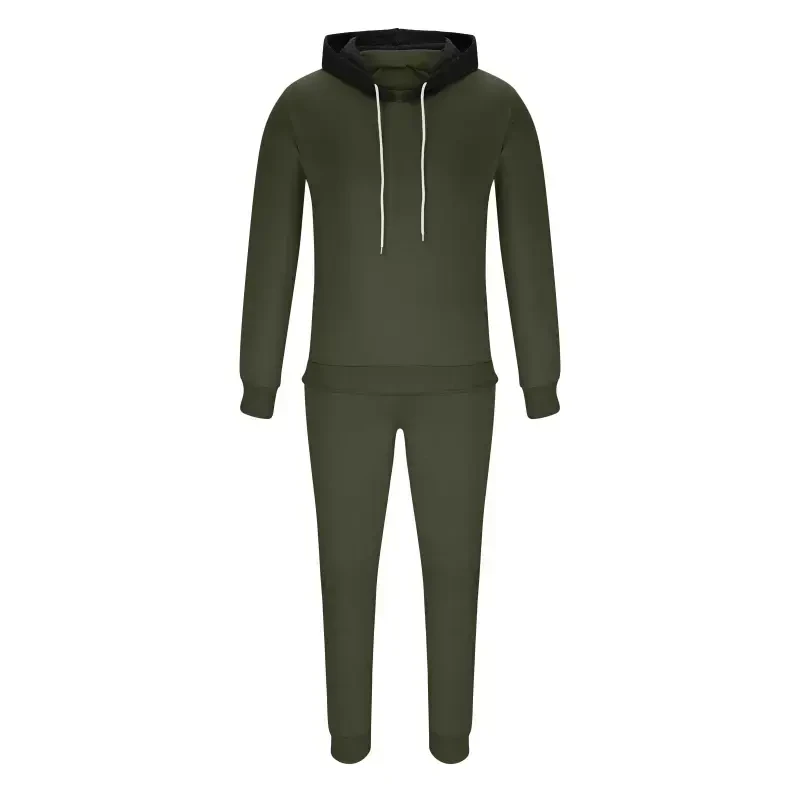 Men's 2 Pieces Cotton Set Henley Shirt Long Sleeve and Casual Pants Outfits Men's Tracksuits Two Piece Athletic Jogging Outfits Track Suits for Men Set, L&Army Green - 3