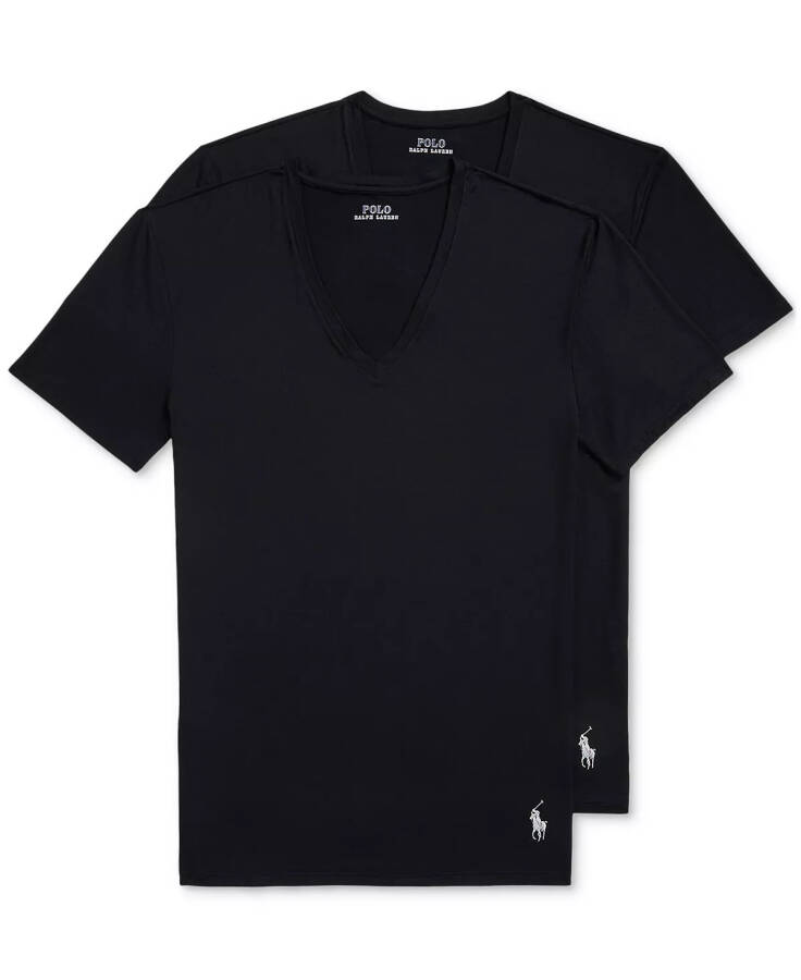 Men's 2-Pk. Perfect Flex V-Neck T-Shirts Polo Black - 1