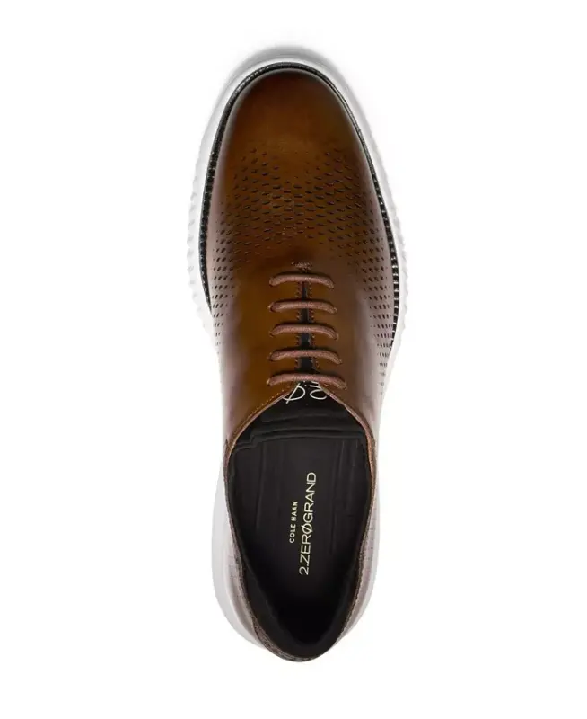 Men's 2.Zerogrand Laser Wing Oxford Shoes-British Tan, Ivory - 5