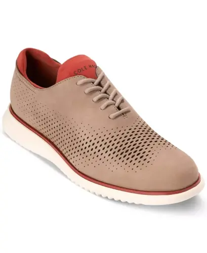 Men's 2.Zerogrand Laser Wing Oxford Shoes - Dark Latte Nubuck - 1