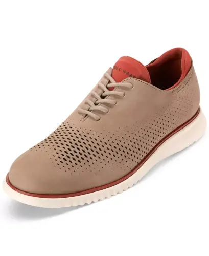 Men's 2.Zerogrand Laser Wing Oxford Shoes - Dark Latte Nubuck - 7